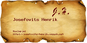 Josefovits Henrik névjegykártya